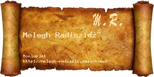 Melegh Radiszló névjegykártya